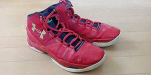 ★UNDER ARMOUR　アンダーアーマー　UA Curry カリー2 Floor General　レッド バスケットボール　中古品　31cm