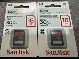 新品未開封未使用SanDisk SDHC UHS-I ゲーミングカード 16GB 2枚セット 送料無料