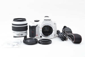 【美品】ペンタックス PENTAX K-x ホワイト 18-55mm レンズキット 《ショット数7414回》 iPhone画像転送セット　　　　　　　MY080345A2933