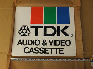 ★新品★ TDK カセット 両面看板　幅50cm　　オーディオテープ　ビデオテープ　レトロ 店頭 サイン POP 看板 広告