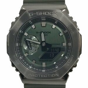 23-1198 【未使用品/電池交換済み】 カシオ G-SHOCK GM-2100B-3AJF クォーツ式 電池式 腕時計 デイト 緑 グリーン ラバーベルト メンズ