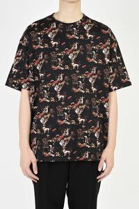 美品 LAD MUSICIAN 西洋絵画 インクジェットプリント ビッグTシャツ NO.2220-715 / ラッドミュージシャン INKJET BIRD DOG MONKEY BIG Tee