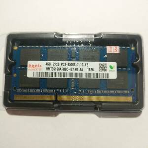 新品未使用 Sk-Hynix　ハイニックス ノートPC用メモリ 4GB 1枚売り 2Rx8 PC3-8500S DDR3-1066 1.5v　204ピン 送料120円～