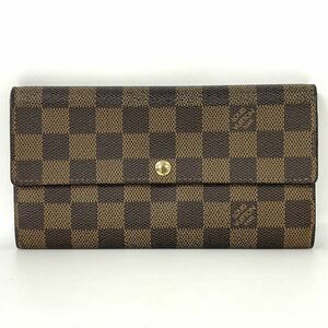 【4R46】1円スタート LOUIS VUITTON / CA0056 ルイヴィトン ダミエエベヌ ポシェットポルトモネカルトクレディ 長財布 