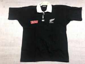 カンタベリー CANTERBURY ラグビー ニュージーランド代表 オールブラックス All Blacks 半袖ラガーシャツ メンズ ニュージーランド製 M 黒