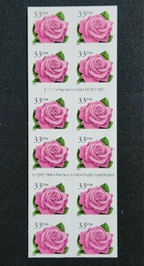 アメリカ 1999~2000年 バラ ￠33 20枚綴り 切手帖ペーン 1種完 NH 