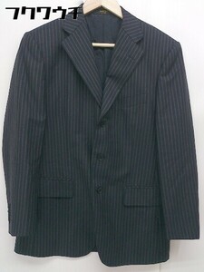 ◇ Savile Row サビルロウ ネーム刺繍あり ストライプ 長袖 テーラード ジャケット サイズ90A4 ネイビー メンズ