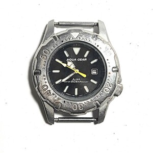 動作品 SEIKO ALBA アルバ AQUA GEAR アクアギア ダイバータイプウォッチ クォーツ 腕時計 QZ レディース腕時計 稼働品 T562
