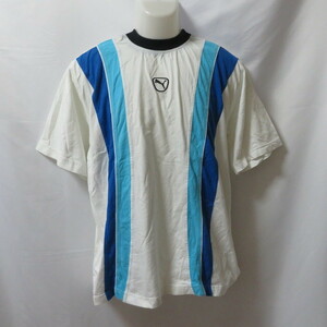 古着 メンズXL PUMA/プーマ Tシャツ 半袖 スポーツMIX カジュアル ホワイト/ブルー/水色