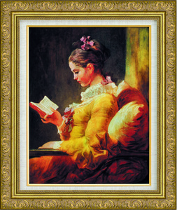 絵画 額装絵画 ジャン・オノレ・フラゴナール 「読書する少女」 世界の名画シリーズ サイズ F6