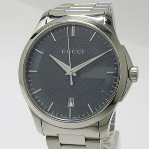 【中古】GUCCI Gタイムレス メンズ 腕時計 クオーツ SS グレー文字盤 126.4