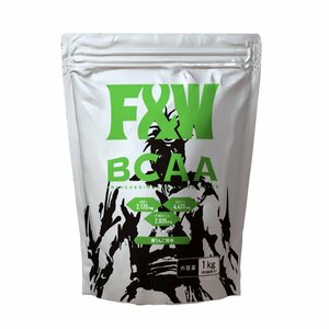 F&W(エフアンドダブリュー) BCAA 1kg 単品 青りんご風味 100食分 計量スプーン付 国内製造