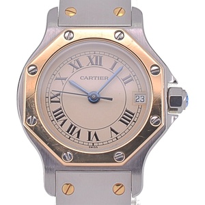 カルティエ CARTIER W2001683 サントスオクタゴンSM K18YG/SS クォーツ レディース 良品 D#130623