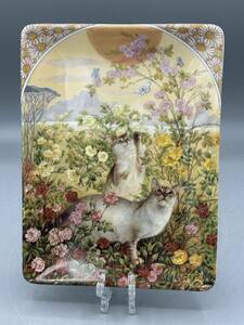 希少 ロイヤルウースター 猫 正午 ダンブリーミント レズリー / レスリー アン アイボリー 皿 飾り皿 絵皿 (758) レア