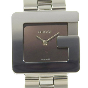 グッチ GUCCI Gスクエア レディース クォーツ 腕時計 SS ブラウン文字盤 3600J 中古 新入荷 GU0457