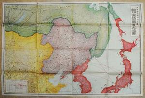 【古地図】日満露支交通国境地図　大阪毎日新聞社　日本・満州・ロシア・支那【戦前】