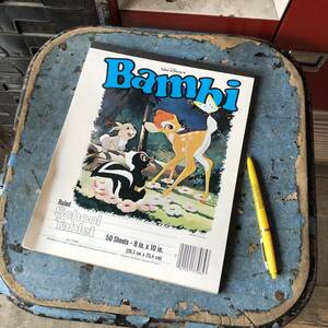 即決 80s Bambi　ヴィンテージ ディズニー スクールタブレット ノート バンビ とんすけ フラワー サンパー キッズ アメリカ雑貨