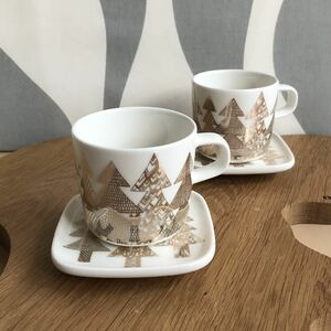 新品 marimekko KUUSIKOSSA クーシコッサ コーヒーカップ ＆ プレート ゴールド