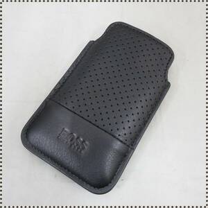 ヒューゴボス iPhoneケース 正規品 レザーブラック HUGOBOSS HA051014 【 1円 】