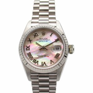 ロレックス デイトジャスト T番 ブランドオフ ROLEX K18WG（ホワイトゴールド） 腕時計 WG/SS 中古 レディース