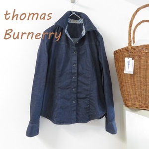 送料込 匿名配送 Thomas Burberry トーマスバーバリー スナップボタン　デニムシャツ