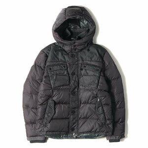 MONCLER モンクレール ダウン ジャケット サイズ:2 リブ編みニット ストレッチ ナイロン ダウンジャケット LISBONNE リスボン グレー