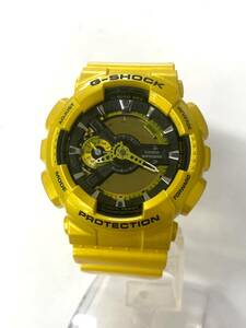 極美品 CASIO カシオ G-SHOCK 腕時計 クォーツ GA-110NM メンズ ラウンドフェイス イエロー 未稼働 ik041304