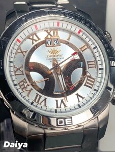 新品 正規品 ドミニク DOMINIC 自動巻き 腕時計 オートマティック カレンダー 防水 ステンレス シルバー ピンクゴールド パワーリザーブ