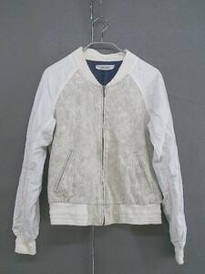 ◇ ANTGAUGE アントゲージ 切替 ジップアップ 長袖 ジャケット サイズ F ベージュ系 ホワイト レディース