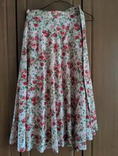 ロングスカート　ピンク　花柄　アトリエメイク　日本製