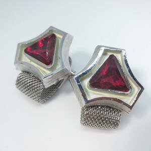 CW30 カフリンクス カフス ボタン シルバー ラップアラウンド Wrap Cufflinks ベルト メッシュ チェーン ヴィンテージ