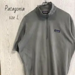 パタゴニア　Patagonia　ワンポイントロゴ　ハーフジップ　半袖フリース