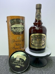 K2070 A◆未開栓◆ 古酒 BOWMORE Scotch Whisky Aged12years ボウモア 12年 ダンピーボトル アイラ ウイスキー1000ml 43％ 箱付き