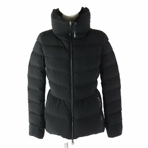 極美品 MONCLER モンクレール 19-20AW NEVA スタンドカラー ZIP UP ダウンジャケット ブラック 1 ハンガー付き レディース 美シルエット◎