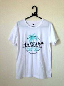 新品■ハワイアン ヤシの木 ホワイト 白 ゆったり Tシャツ M-Lサイズ ユニセックス