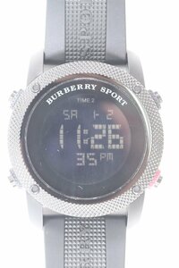 BURBERRY SPORT バーバリー スポーツ BU7704 デジタル クォーツ SS ラバーベルト ブラック メンズ 腕時計 5093-HA