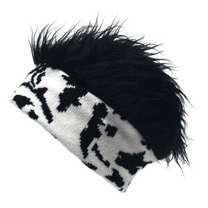 ウイッグキャップ　ブラック ニュアンス柄　ヘアバンドタイプ 帽子 カツラ ウィッグヘア 帽子 髪の毛付き ウィッグ付き n545