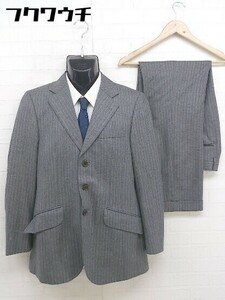 ◇ KOICHI NAKANISHI 総裏地 ストライプ 3B ウール シングル パンツ スーツ 上下 グレー メンズ