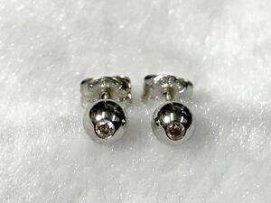 pt900 ダイヤ 0.02ct×2 本物 ピアス キャッチ 付き ２個まとめて (両耳分) プラチナ ダイヤモンド 中古