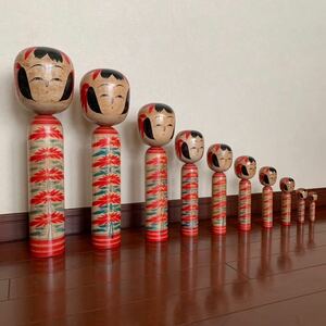 伝統こけし 郷土玩具 伝統工芸 民芸品 梅木修一作　１０本セット