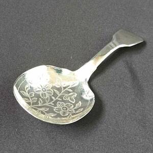 ●現品限り●英国 アンティーク 純銀製 ティーキャディースプーン 1827年 スターリングシルバー イギリス 銀食器●小さな割れありです●