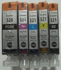 キャノン純正インク1　320/321　未使用5色セット　PGBK/M/C/Y/BK
