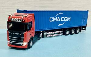 スカニア コンテナ トレーラー 1/50 CMA 海コン SCANIA 電池付 箱入り 送料無料