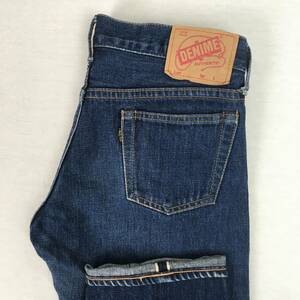 【旧】DENIME ドゥニーム SHINS シンズ 505タイプ 日本製 ジーンズ W30 黒タブ セルビッチ 黄耳 紙パッチ ジップフライ