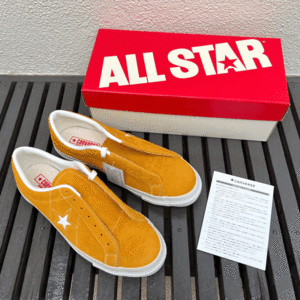 日本製 国内正規品 CONVERSE ONE STAR J SUEDE GOLD ゴールド 27cm US8.5 未使用 ONESTAR ワンスター 金 からし マスタード Made In Japan