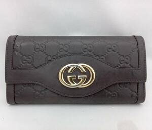 GUCCI グッチ／グッチシマ L字ジップフラップ長財布／282431・493075/ ブラウン　財布 店舗受取可