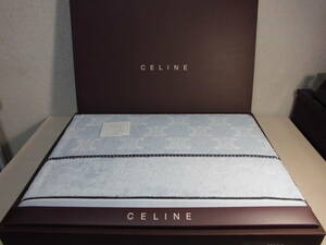 CELINE セリーヌ タオルケット ロゴ ロゴマーク ブルー系 箱入り 日本製 西川 １４０×１９０