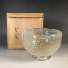 Ｍ４７０　茶碗　『たち吉　青嵐窯造』『金箔』『ガラス茶碗』　抹茶碗　共箱　茶道具