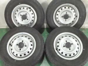 S1021■ヨコハマ RY52 145R12■スズキ 純正 12X3.50B +45 鉄 中古4本