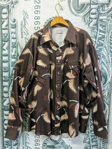 70s USA製 HbarC VINTAGE WESTERNSHIRT HBARC ヴィンテージ 総柄 ウエスタンシャツ 長袖シャツ madeinusa アメリカ製 米国製 / ROCKMOUNT